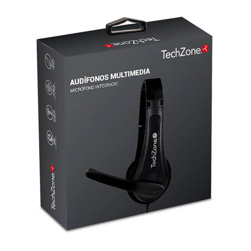 Audífonos Gamer TechZone TZ15PCAUD 3.5 mm  Rojo con Negro