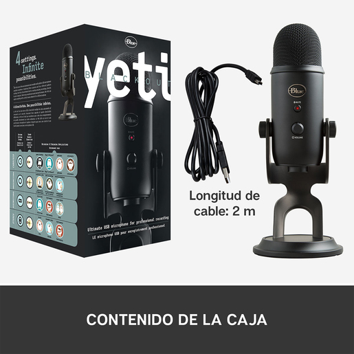 Micrófono Profesional Blue Yeti / Negro / USB