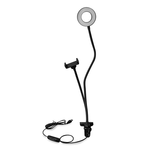 LED Selfie Ring Light Lampara de luz de fotografia USB con soporte para  teléfono